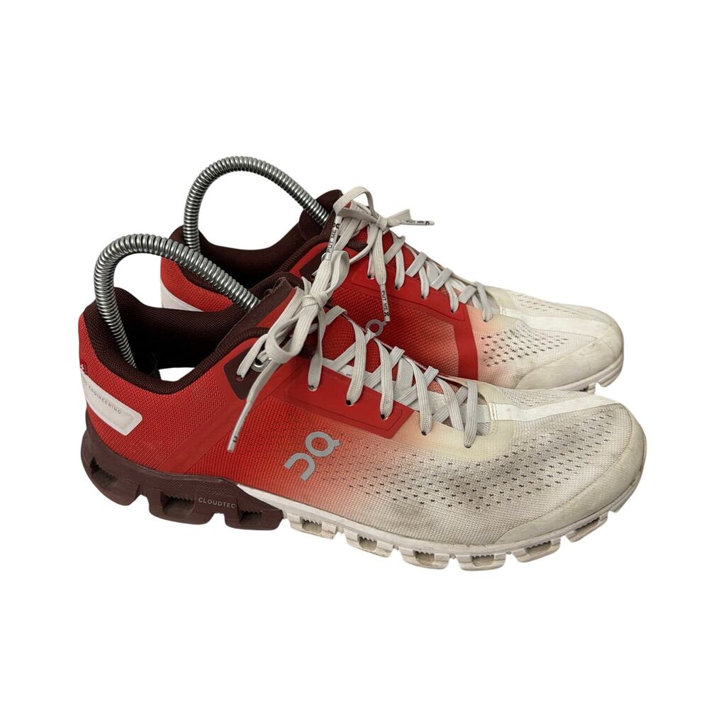 On Cloudflow Shoes Womens Size 9 Rust White Eclipse Running Sneakers Cloud